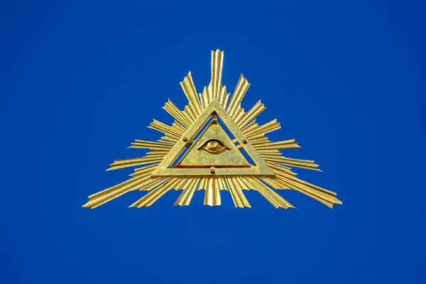 All Seeing Eye Radiant Delta Είναι Ένα Μασονικό Σύμβολο — Φωτογραφία Αρχείου