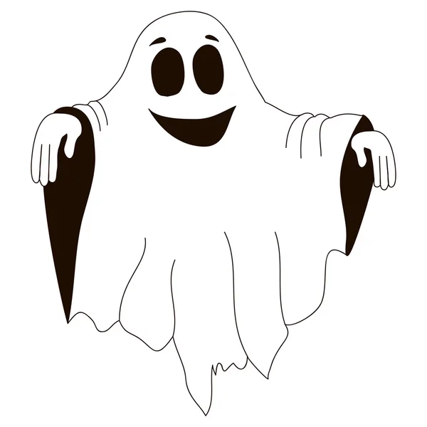 Kind halloween ghost white — Stock Vector