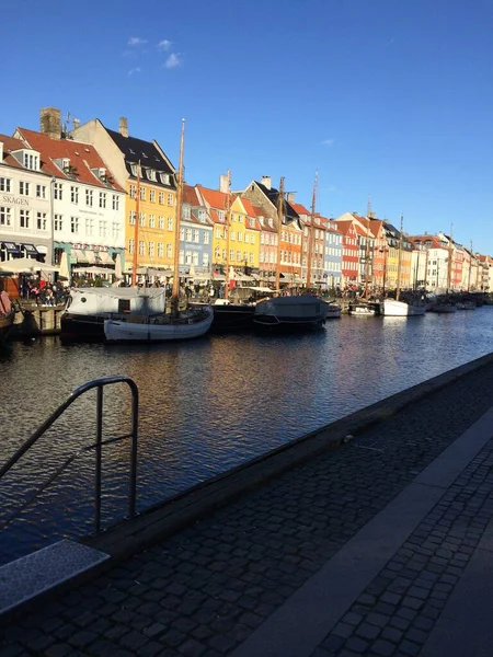 Nyhavn 1600 Tals Hamn Kanal Och Semestermål Köpenhamn Danmark Kanalen — Stockfoto