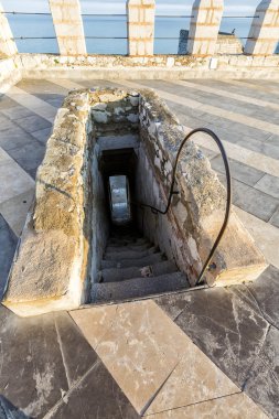 Peniscola, Valencia eyaletinin, İspanya Papa Luna'nın şatoda detay