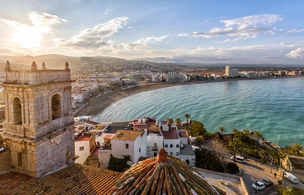 Vista sobre Peniscola desde lo alto del Castillo del Papa Luna, Valencia — Foto de Stock