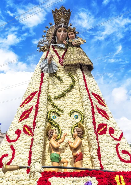 Virgen de los Desemparados w festiwalu Fallas na placu Saint — Zdjęcie stockowe