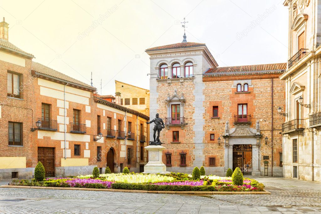 Plaza de La Villa in the old town of Madrid. Spain.