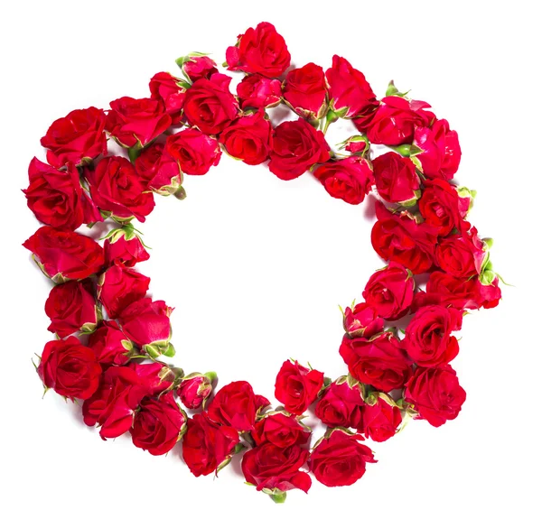 Buquê de rosas dispostas para formar um quadro ou elemento de design para temas florais — Fotografia de Stock