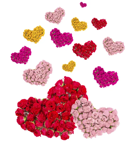 Cartão de saudação com corações coloridos — Fotografia de Stock