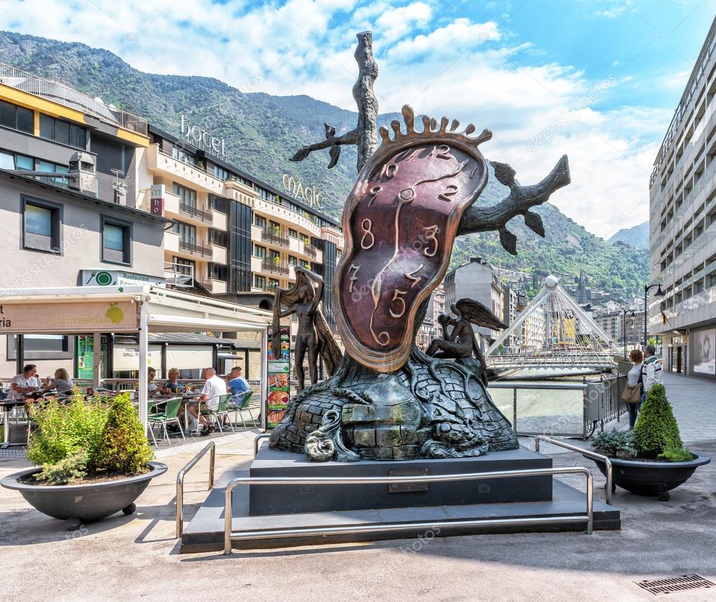 Sculpture "The Nobility of Time " by Salvador Dali in Andorra Stock