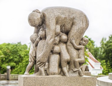 Vigeland park Oslo heykel. Norveç.