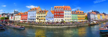 Kopenhag, Danimarka - Temmuz 07: Kopenhag Nyhavn bölgesi. Danimarka.