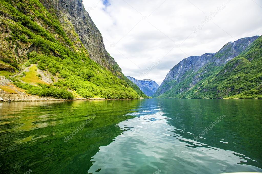 Fjords in Norway and Scandinavian nature. Neroyfjord.