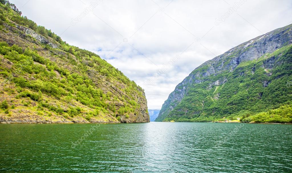 Fjords in Norway and Scandinavian nature. Neroyfjord.