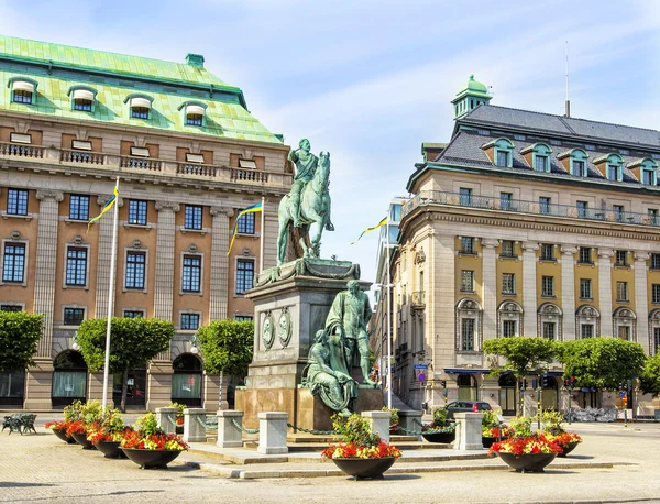 Gustav Adolfs Torg Stokholm, İsveç. — Stok fotoğraf