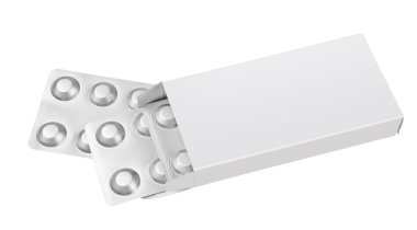 Açık boş tıp uyuşturucu kutu izole