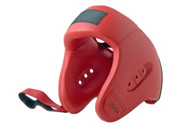 İzole kırmızı boks kask