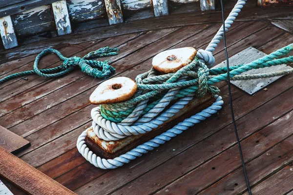 Vintage fisherman ship deck detail — Stock Photo, Image