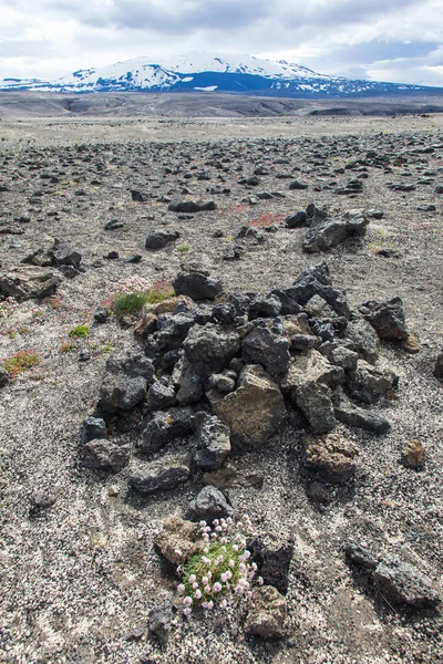 Stone and ash wasteland - volcanic landscape — Stok fotoğraf