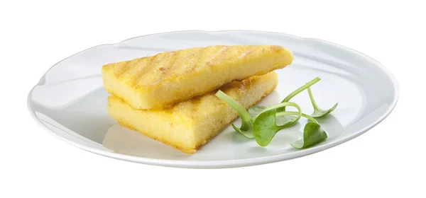 Almidón de maíz frito en plato blanco — Foto de Stock