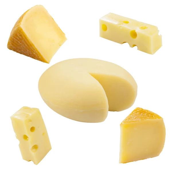 Conjunto de variedades de queijo — Fotografia de Stock