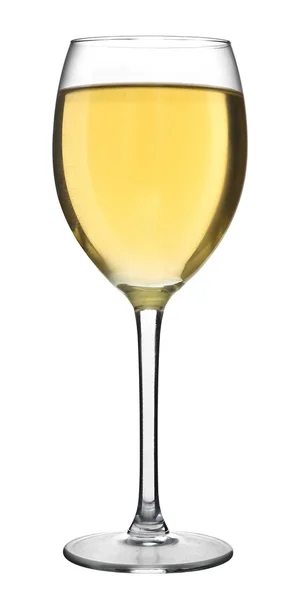 Egy pohár tele van fehér bor elszigetelt fehér background — Stock Fotó