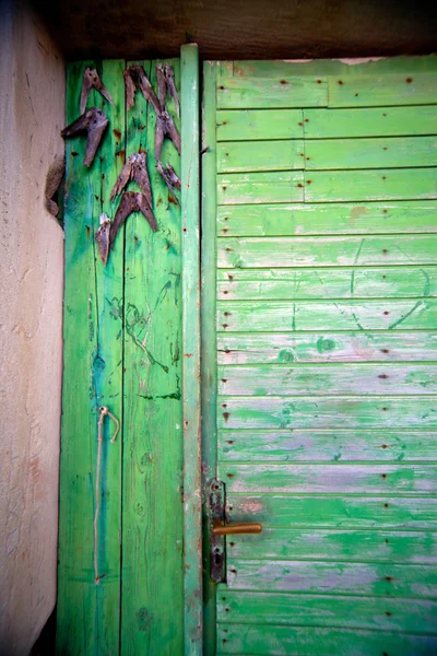 Rustic wooden door texture worn off paint — Stockfoto