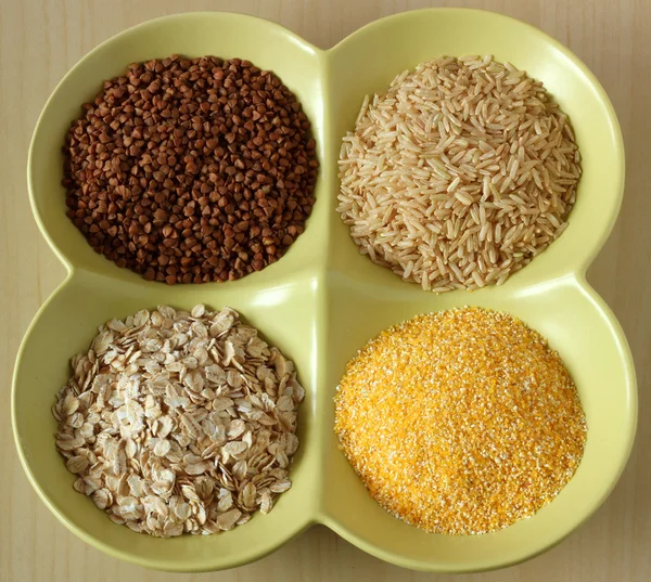 Variety of healthy grains and seeds in bowl