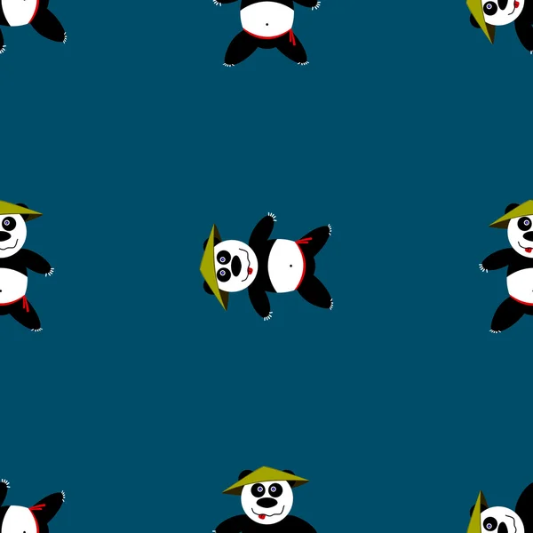 Patrón inconsútil panda — Vector de stock