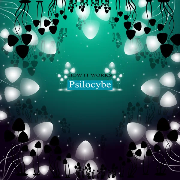 Галлюциногенные грибы Псилоцибе — стоковый вектор