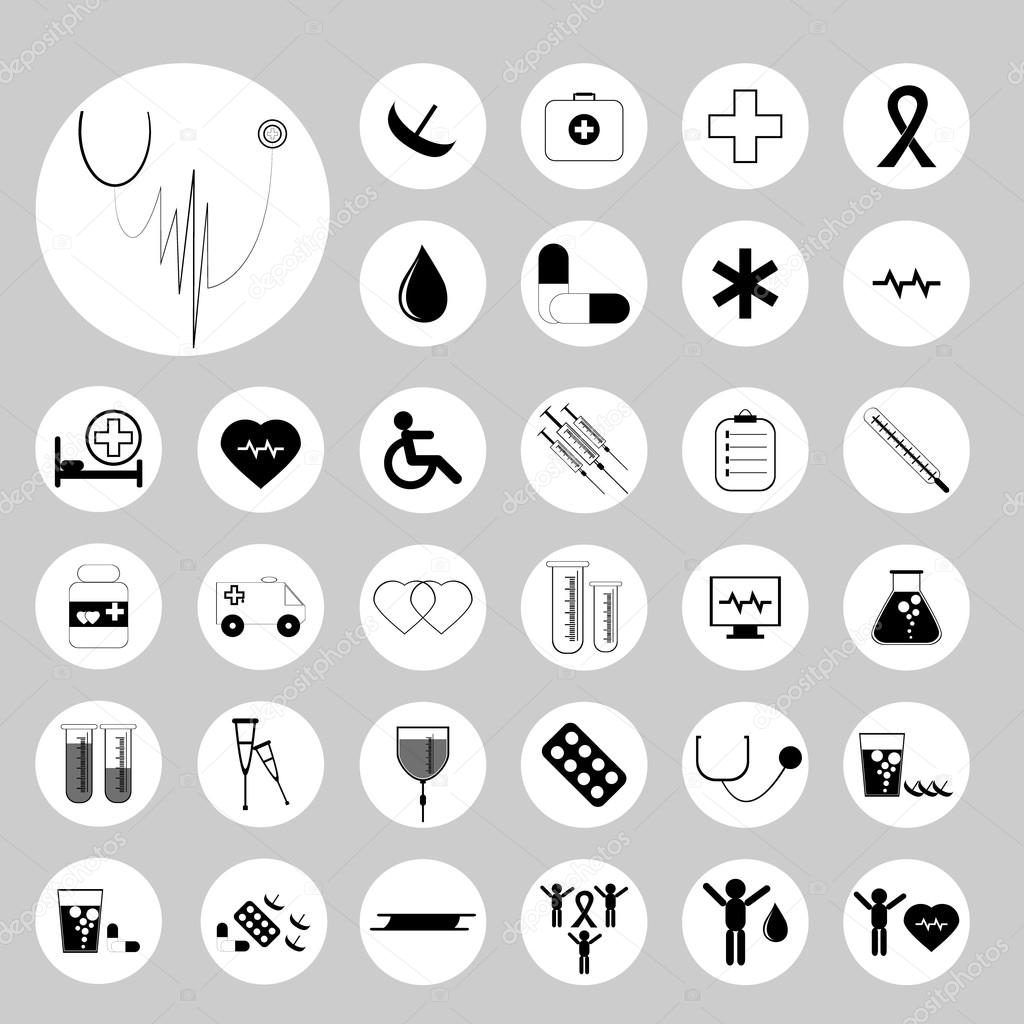 Set of medical icons.