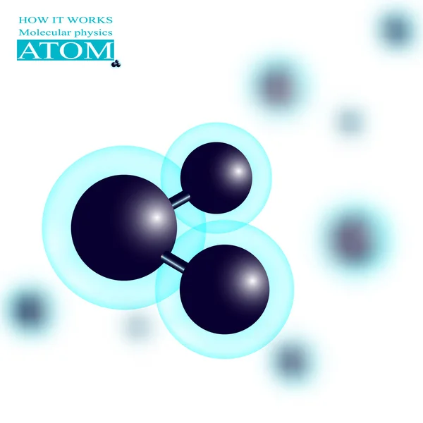 Física molecular átomo azul . — Vector de stock