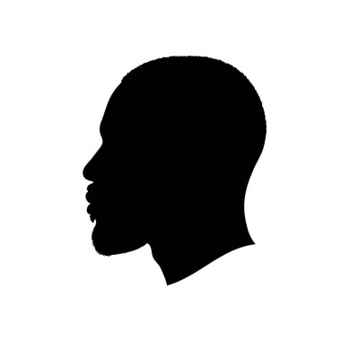 Minimalist Siluet Afrikalı Adam Yüzü Karakter Çizimi.