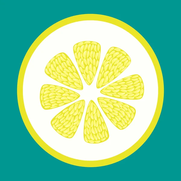 Lemon isolated on a green background — Stock Vector