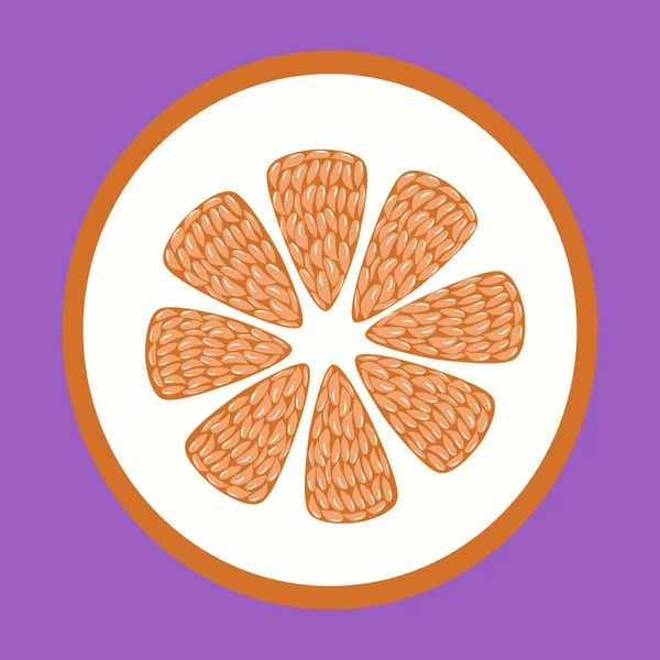 Grapefruit geïsoleerd op een paarse achtergrond — Stockvector