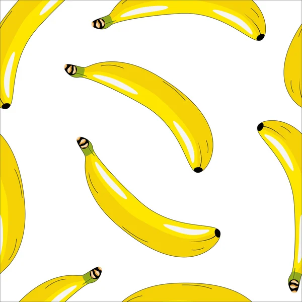 Padrão com bananas em um fundo branco — Vetor de Stock