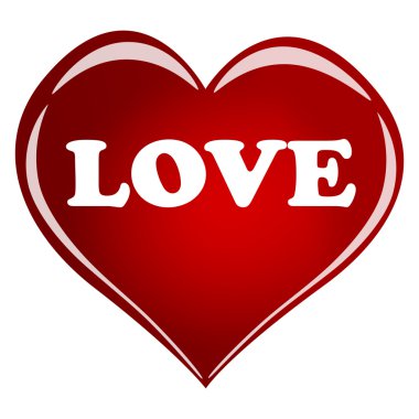 Beyaz arka planda kırmızı kalp