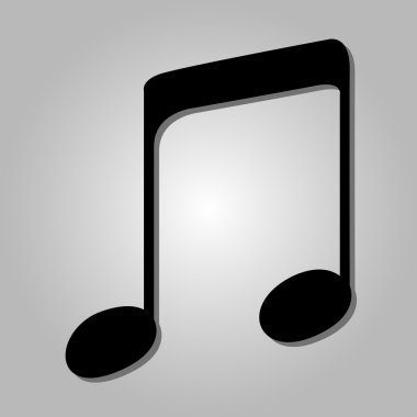 bir gradyan ile gri bir arka plan üzerinde siyah müzik notası