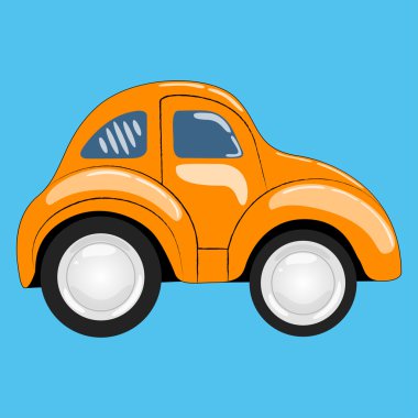 düz. basit karikatür turuncu araba