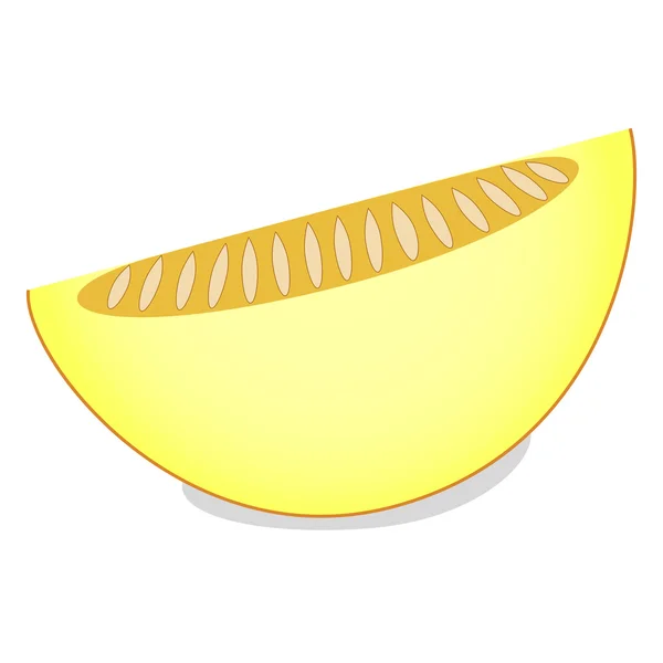 Un pezzo di melone su sfondo bianco — Vettoriale Stock