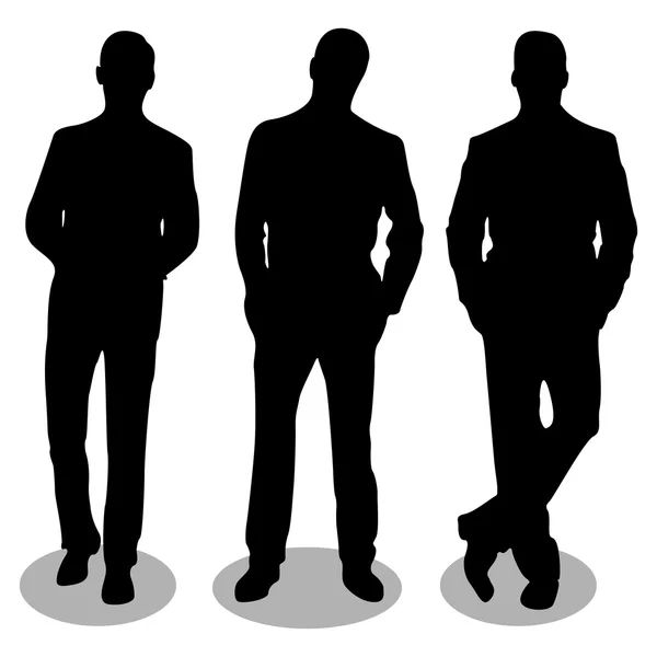 Üç işadamı silhouettes — Stok Vektör