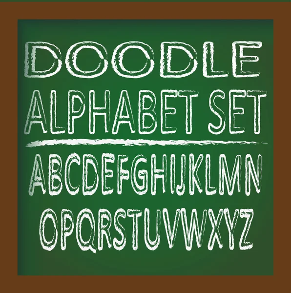 Set alfabet doodle - Stok Vektor