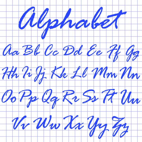 Alphabet defter sayfası. Doodle — Stok Vektör