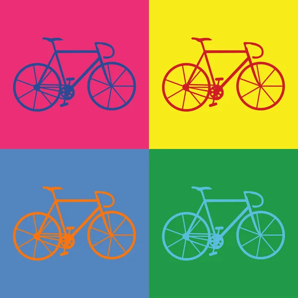 Set biciclette fisse colorate — Vettoriale Stock