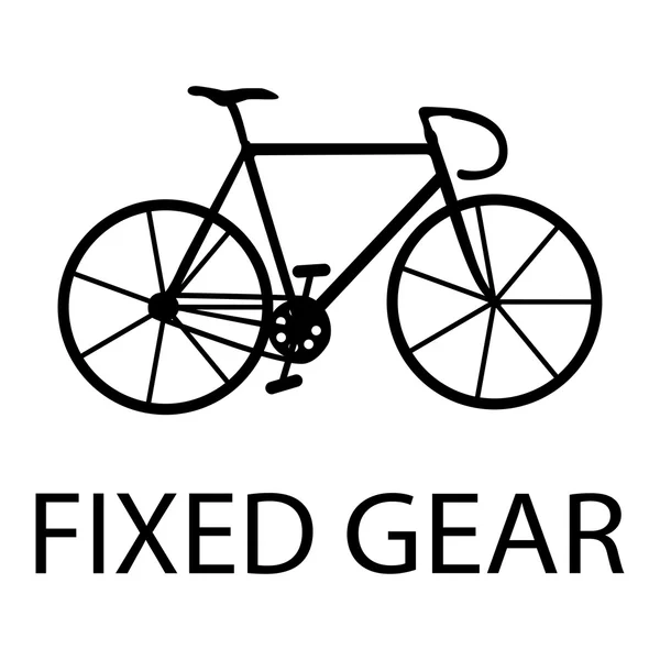 Minimalistic bike poster Lets Ride. Black mountain bicycle with a chain