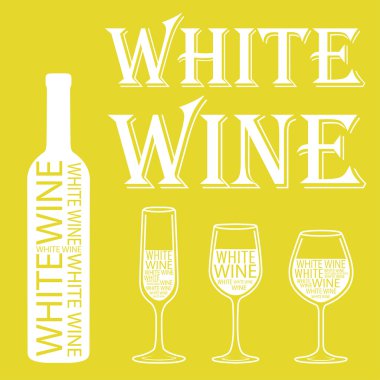 Beyaz Sarı bir arka plan üzerinde şarap