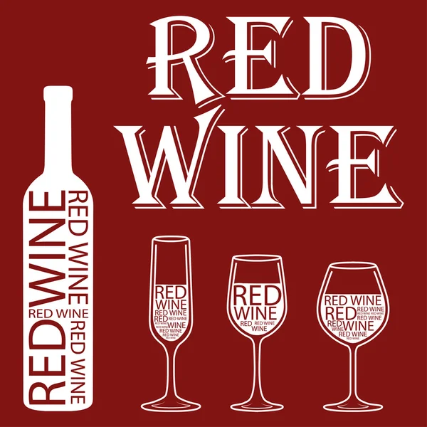 Red wine on a red background — Stock Vector