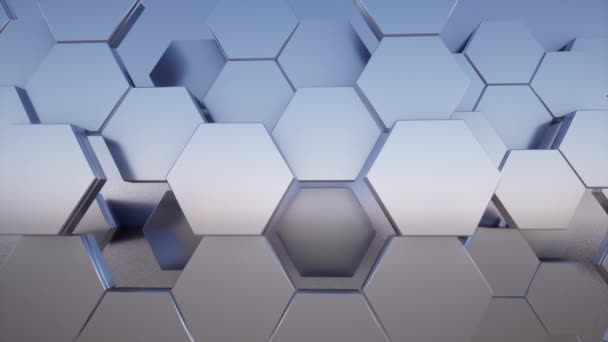 Hexagoner Bakgrund Ljusgrå — Stockvideo