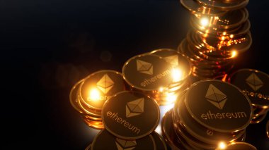 Ethereum Kripto para birimi, Koyu Gri Arkaplan