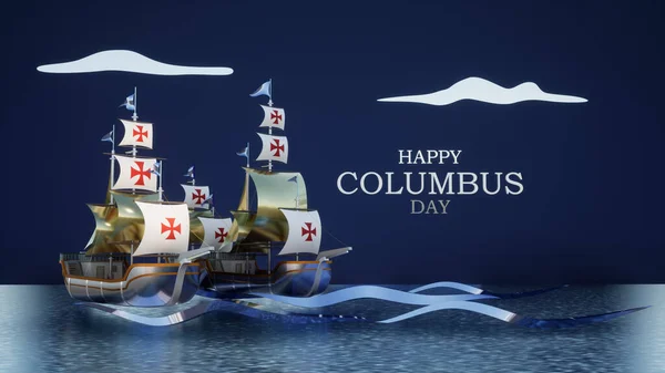 Днем Колумба Три Каравеллы — стоковое фото