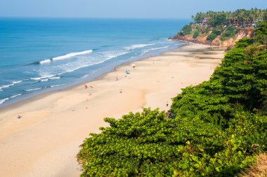 En yoğun sezon (Ocak Beach'te Merkezi Varkala)