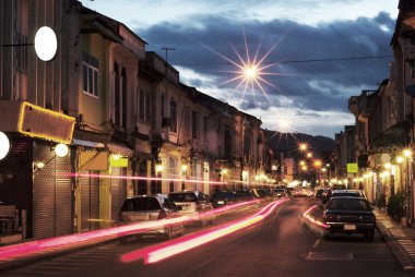 Thalang Road, eski phuket town, Tayland.