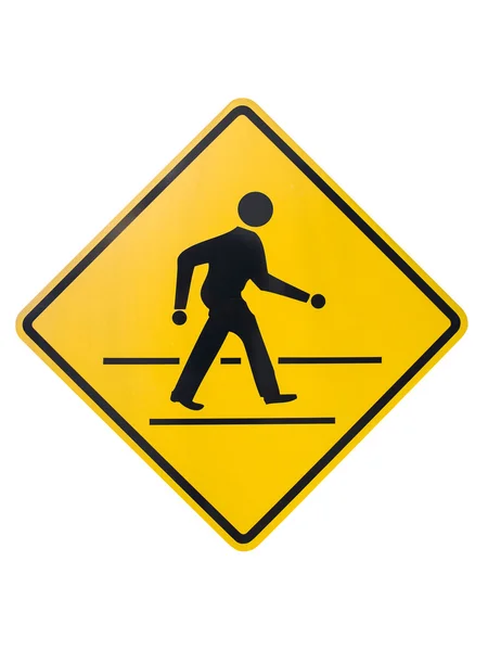 Walking sign in the yellow plate. — Stock Photo, Image