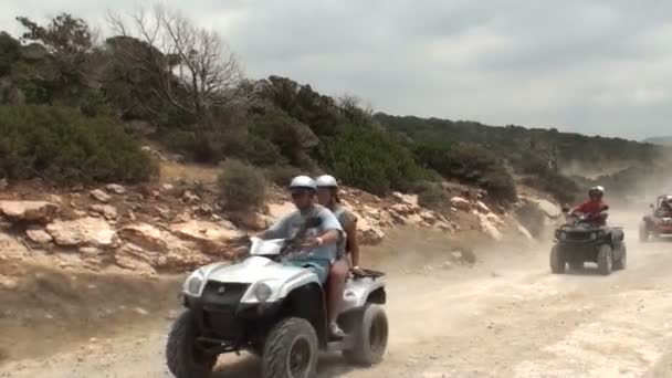Off road vehicle driving in the Cyprus — Stock Video